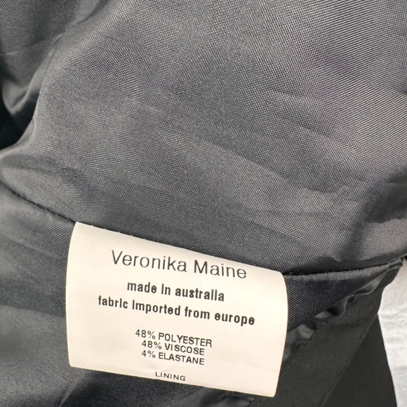 Veronika Maine Black Styles Blazer Made in Australia Fabric from Europe sz14 - Picture 8 of 9